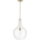 Lamara 1 Light 15 inch Vintage Brass Pendant Ceiling Light